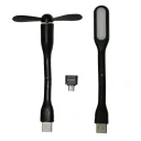 پنکه همراه مدل Mb-68 به همراه چراغ ال ای دی و مبدل OTG microUSB