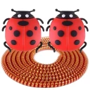 محافظ کابل شارژ و هندزفری رینیکا مدل Ladybug KK 03 مجموعه 3 عددی