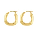 گوشواره طلا حلقه ای 18 عیار زنانه پولک مدل مربع کد OS001