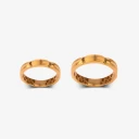 ست حلقه طلا 18 عیار زنانه و مردانه گلدم مدل حلقه ستR343013