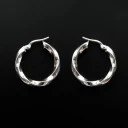 گوشواره نقره زنانه مانچو مدل مارپیچ کد efs008