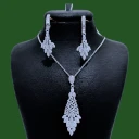 نیم ست نقره زنانه مدل خوشه گندم کد rh-0194