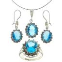 نیم ست نقره زنانه سلین کالا مدل Ce-topaz7