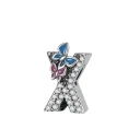آویز گردنبند نقره زنانه پاندورا مدل 6583 کریستالی منبت کاری شده حرف X