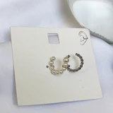 یک جفت پرسینگ فیک بدون نیاز به سوراخ گوش مرواریدی وطنابی