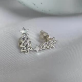 گل گوش درخت کریسمس نقره عیار 925