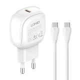 آداپتور شارژر 27 وات الدینیو مدل A1206C به همراه کابل تبدیل USB-C