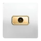 پریز آنتن صنایع آسیا الکتریک مدل کریستال WHI-GLD