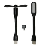 پنکه همراه مدل Mb-68 به همراه چراغ ال ای دی و مبدل OTG microUSB