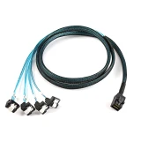 کابل تبدیل Mini SAS SFF-8643 به چهار SATA اسمارطور مدل 90 درجه کد SM115