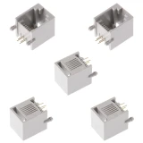 کانکتور 1 به 2 مادگی تلفن مدل 6P4C-RJ11-Right.Angle بسته 5 عددی