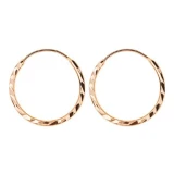 گوشواره طلا 18 عیار زنانه وی وی گلد گالری مدل حلقه ای تراش 