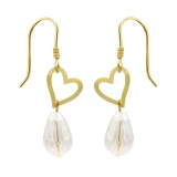 گوشواره طلا 18 عیار زنانه مانچو طرح قلب کد efgs015