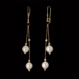 گوشواره طلا 18 عیار زنانه با طرح مروارید مدل DK628