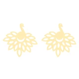 گوشواره طلا 18 عیار زنانه کرابو طرح طاووس مدل Kr5297