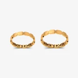 ست حلقه طلا 18 عیار زنانه و مردانه گلدم مدل حلقه ستR343006