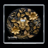 شمش طلا 18 عیار مدوپد مدل سینی و گل کد SG-10171