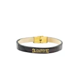 دستبند نقره ژابیز مدل چرم طبیعی طرح نت موسیقی کد XL.116