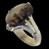 انگشتر نقره مردانه مدل عقیق شجر طبیعی رکاب دست ساز کد 7100