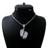 گردنبند نقره زنانه مدل دو پا 