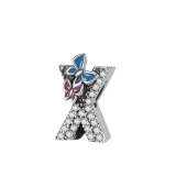 آویز گردنبند نقره زنانه پاندورا مدل 6583 کریستالی منبت کاری شده حرف X
