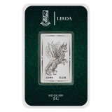 شمش نقره لیردا طرح گرگ بال دار 999-5 Winged Wolf